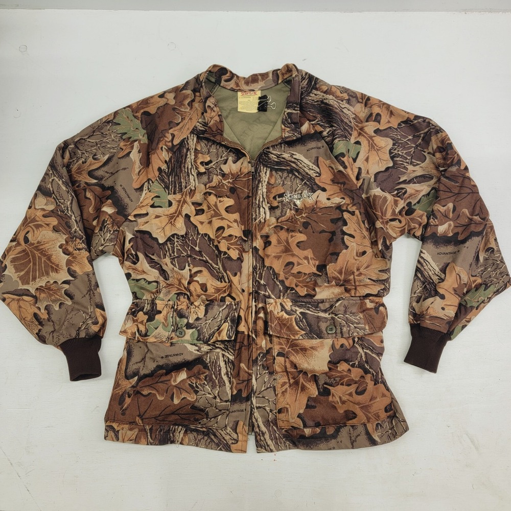 Vintage SCENTLOK Advantage Camo Elastic Back Jacket Men's Sz 2XL Full Zip EUC